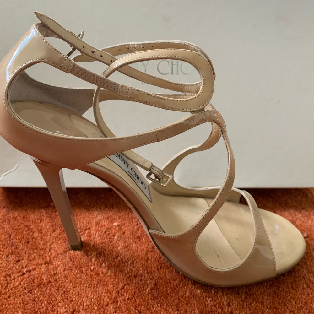 Jimmy Choo Patent Nude Leather Heels